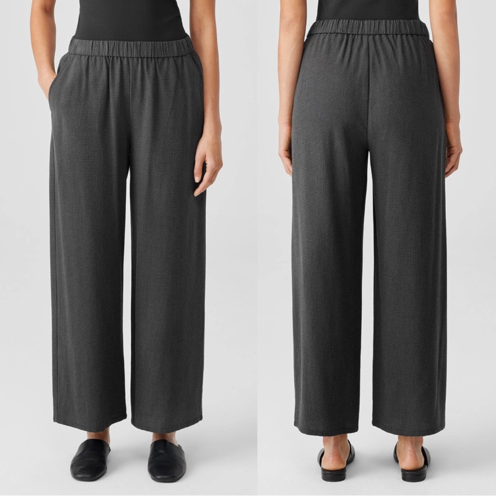 Eileen Fisher Black Wide Leg Jumpsuit with Elastic Waist